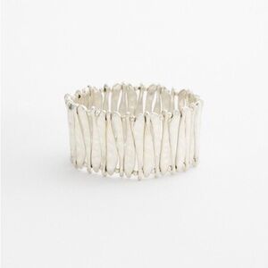 Chico’s Silvertone Stretch Cuff Bracelet